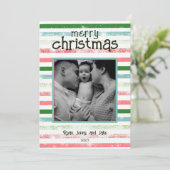 Carte de Noël colorée personnalisée (Debout devant)