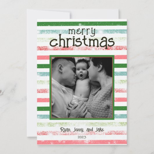 Carte de Noël colorée personnalisée (Devant)