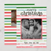 Carte de Noël colorée personnalisée (Devant / Derrière)