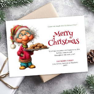 Carte de Noël Comique Élégante et Drôle pour Femme