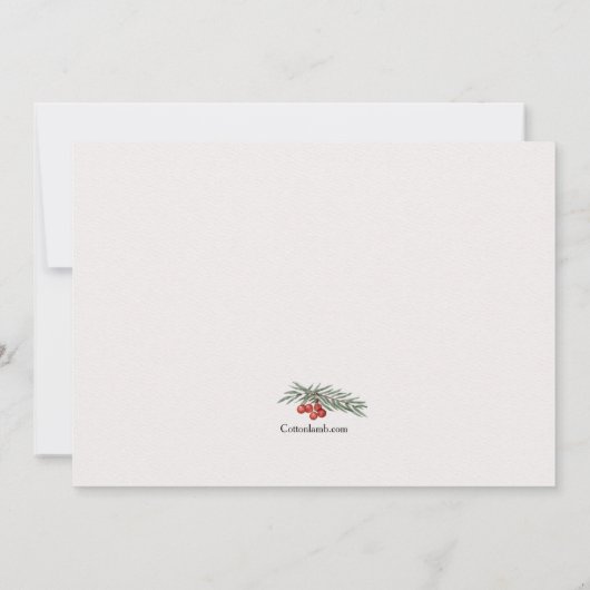 Carte de Noël commémorative du Cardinal (Dos)