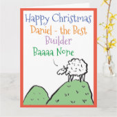 Carte de Noël Conception de mouton Joyeux Noël à u (Fleur jaune)