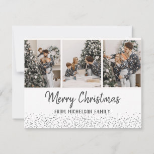 Carte de Noël Confetti Carte d'argent