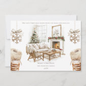 Carte de Noël confortable avec photo et aquarelle  (Devant)