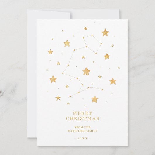 Carte de Noël Constellation Céleste Blanche TMF26 (Devant)