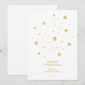 Carte de Noël Constellation Céleste Blanche TMF26 (Devant / Derrière)