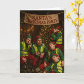 Carte de Noël Construction - Elfes ivres ! (Fleur jaune)