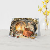 Carte de Noël Conte au coin du feu (Fleur jaune)