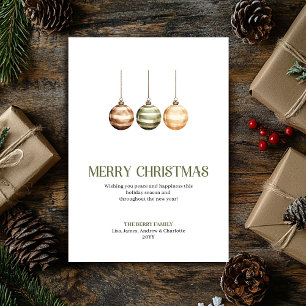 Carte de Noël Contemporaine Ornement Terreuse Fête