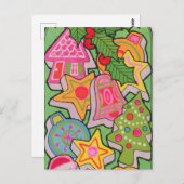 carte de Noël cookie rétro vintage (Devant / Derrière)