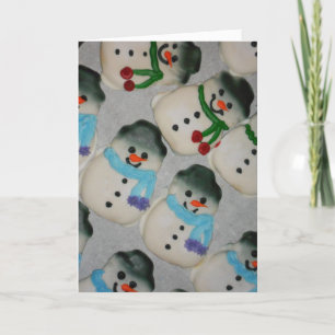 Carte de Noël "Cookies Bonhommes de neige"