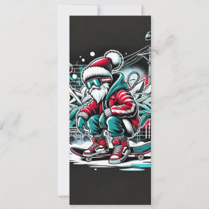 Carte de Noël cool Gangster Père Noël Graffiti