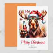 Carte de Noël Cool Moose (Devant / Derrière)