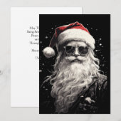 Carte de Noël Cool Santa (Devant / Derrière)