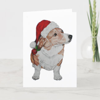 Carte de Noël Corgi