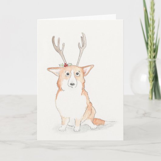 Carte de Noël Corgi (Devant)