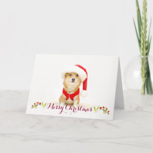 Carte de Noël Corgi Père Noël Paws   DaysieMeetsWo