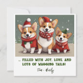 Carte de Noël Corgi personnalisable (Dos)