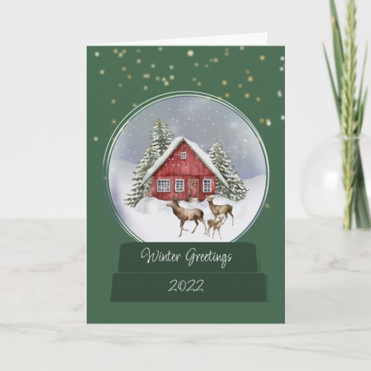 Carte de Noël Cosy Cottage Snow Globe (Devant)