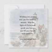 Carte de Noël côtière avec phare (Dos)