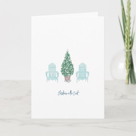 Carte de Noël côtière Paix depuis la plage (Devant)