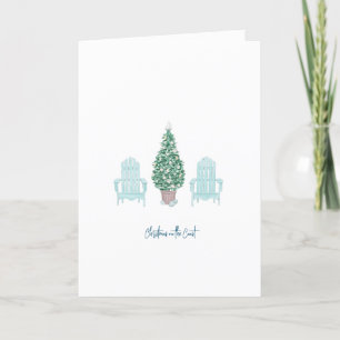 Carte de Noël côtière Paix depuis la plage