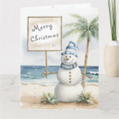 Carte de Noël côtière personnalisable (Devant)