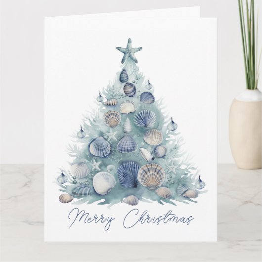 Carte de Noël côtière personnalisable (Devant)