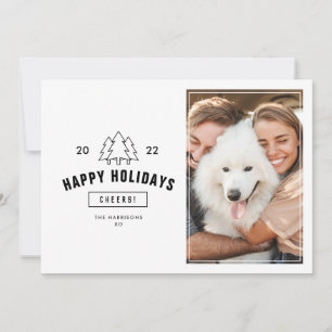 Carte de Noël Couple Minimaliste Joyeux avec Multi