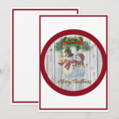 Carte de Noël Couple Snowman (Devant / Derrière)