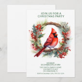 Carte de Noël Couronne Cardinal avec Texte Vert (Devant / Derrière)
