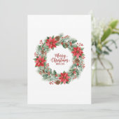 Carte de Noël Couronne de fleurs à l'aquarelle bot (Debout devant)