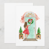 Carte de Noël "couronne de Noël" (Devant / Derrière)