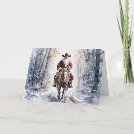 Carte de Noël Cowboy Santa (Devant)