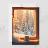 Carte de Noël Cozy Window avec Chute de Neige (Dos)
