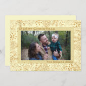 Carte de Noël Cream et Gold Foliage (Devant / Derrière)