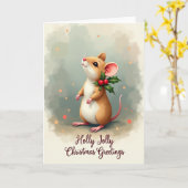Carte de Noël Créature Curieuse (Fleur jaune)