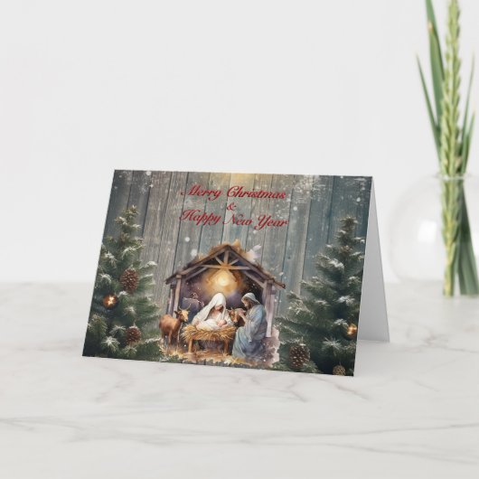 Carte de Noël Crèche (Devant)