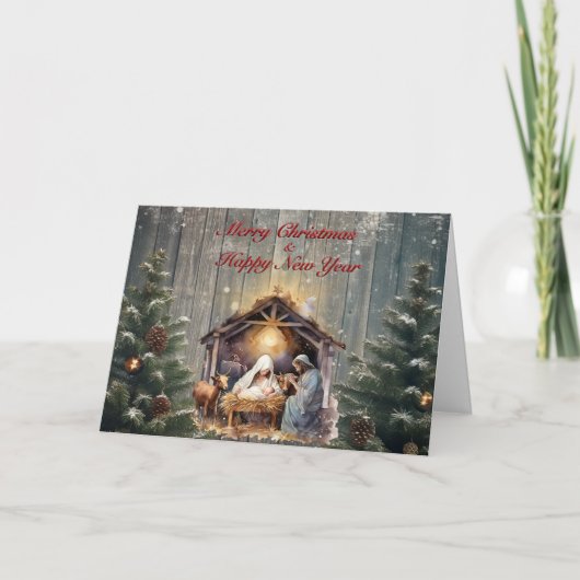 Carte de Noël Crèche (Devant)