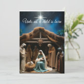 Carte de Noël Crèche de la Nativité (Debout devant)