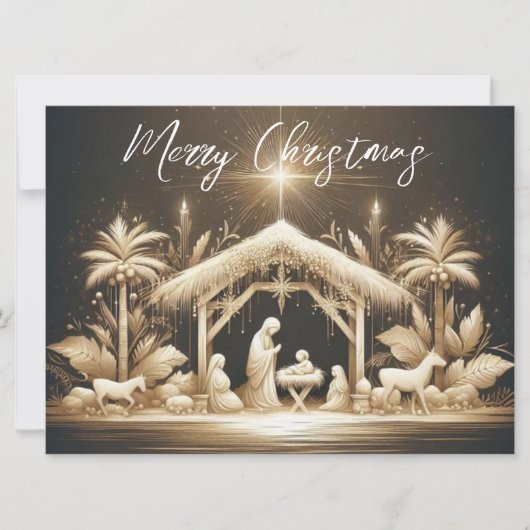 Carte de Noël Crèche de la Nativité (Devant)