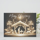 Carte de Noël Crèche de la Nativité (Debout devant)