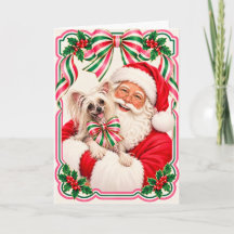 Carte de Noël Crested chinois et Père Noël