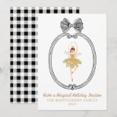 Carte de Noël Crête de Ruban de Ballet Casse-Noise (Devant / Derrière)