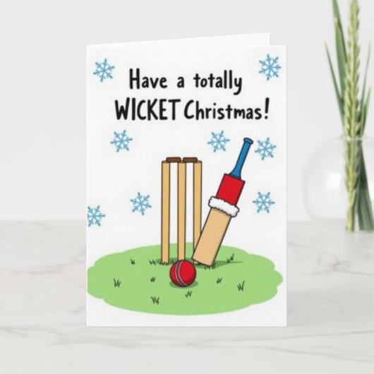 Carte de Noël Cricket Wicket (Devant)