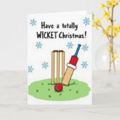 Carte de Noël Cricket Wicket (Fleur jaune)