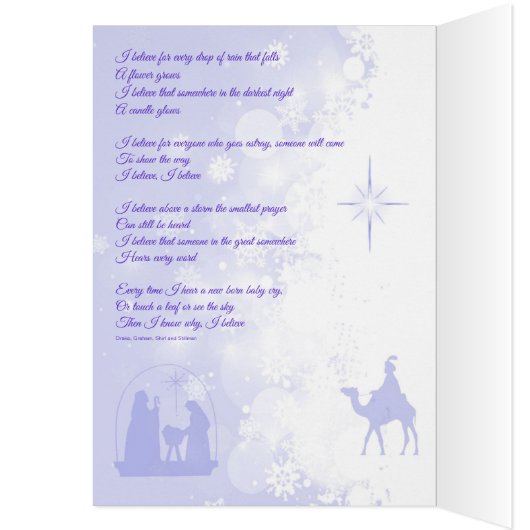 Carte de Noël : Croyez (Intérieur (Gauche))