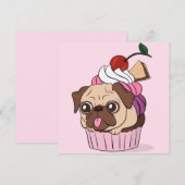 Carte de Noël Cupcake Pug (Devant / Derrière)