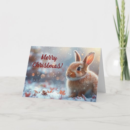 Carte de Noël Cute Bunny (Devant)