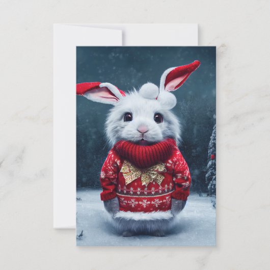 Carte de Noël Cute Bunny (Devant)
